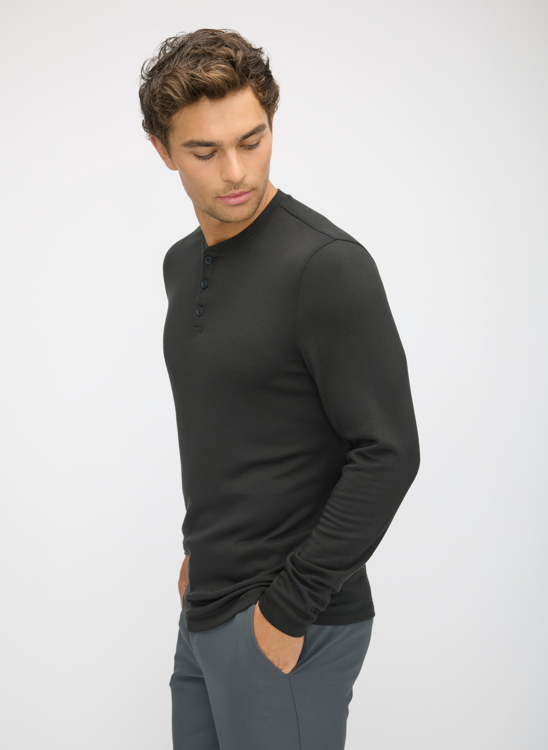 Brushed Long Sleeve Henley