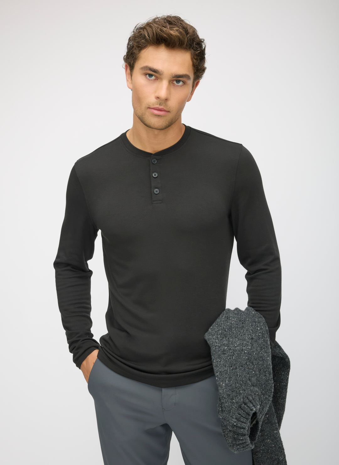 Brushed Long Sleeve Henley