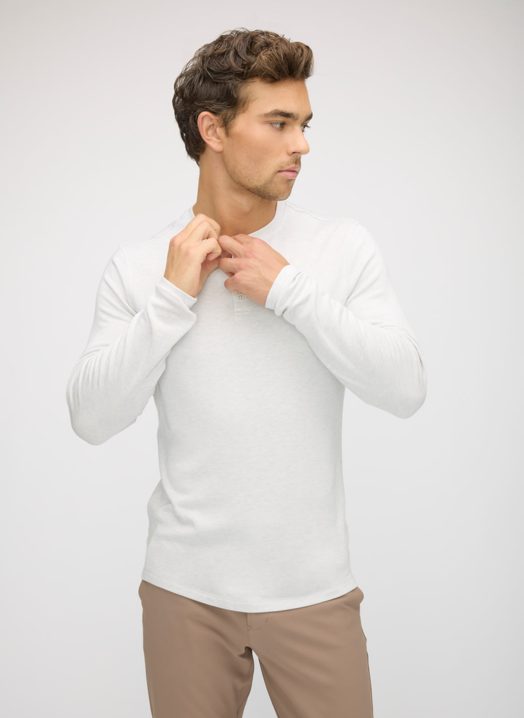 Brushed Long Sleeve Henley