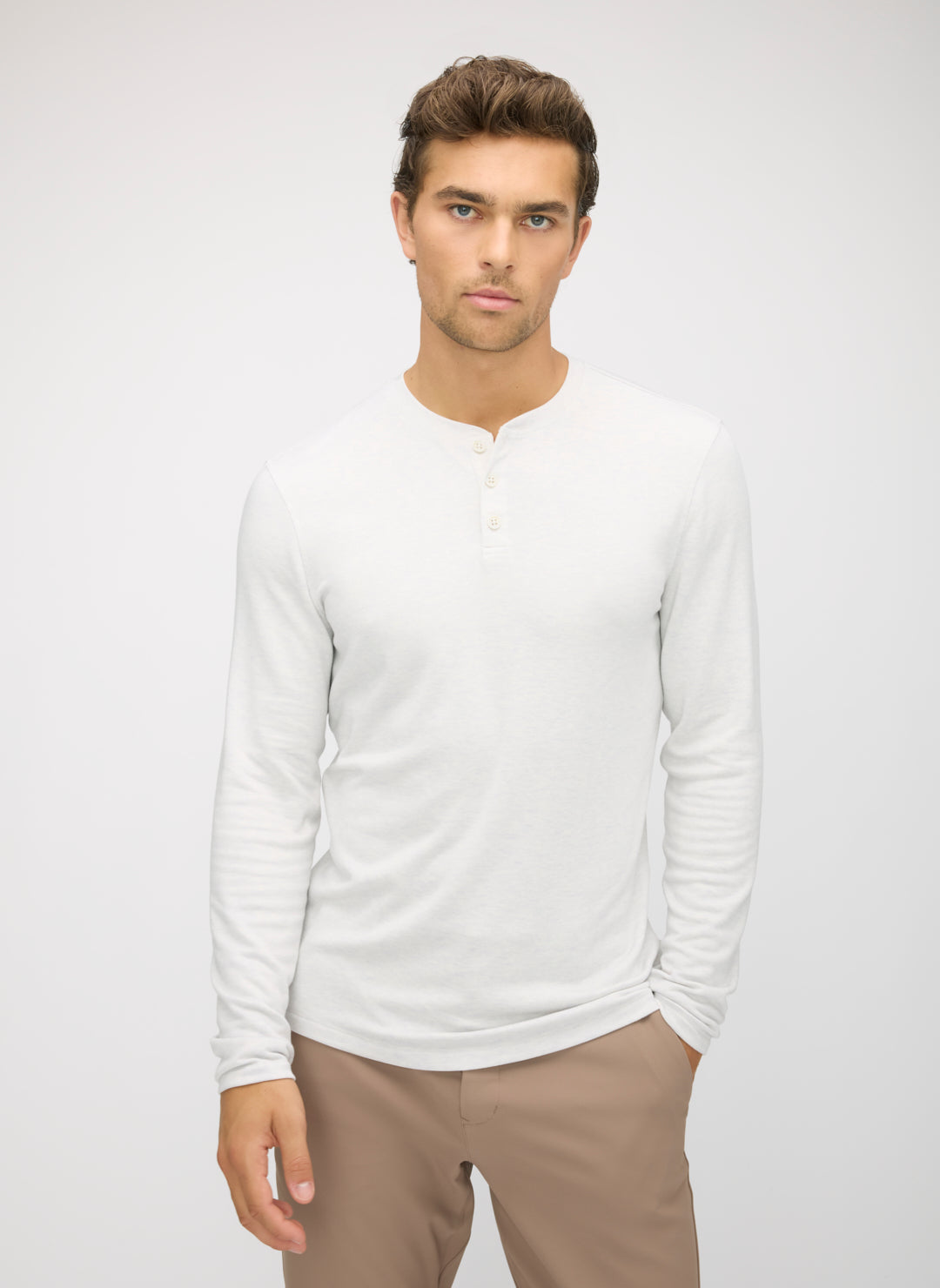 Brushed Long Sleeve Henley