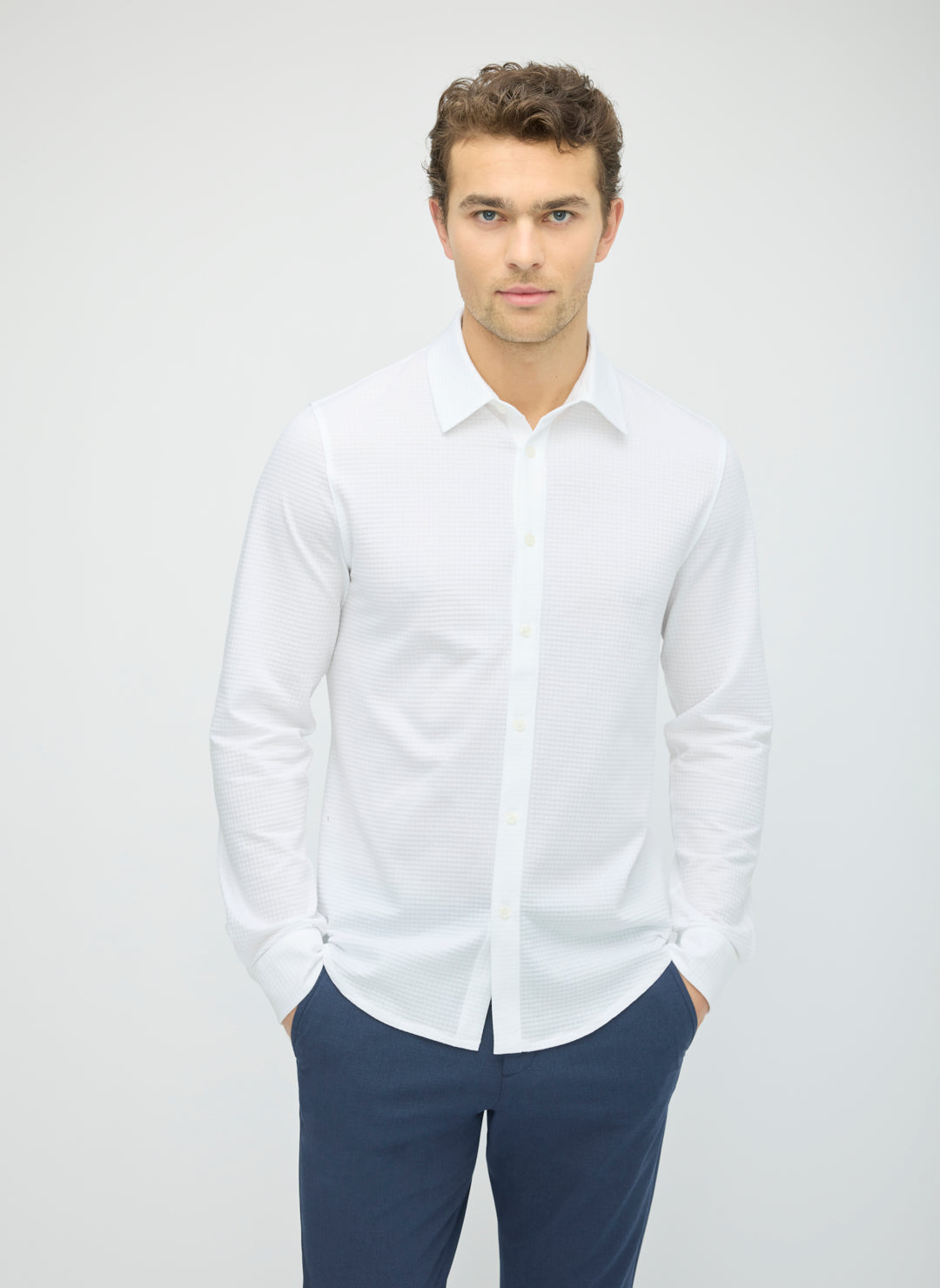 City Tech Long Sleeve Slim Fit Textured Shirt