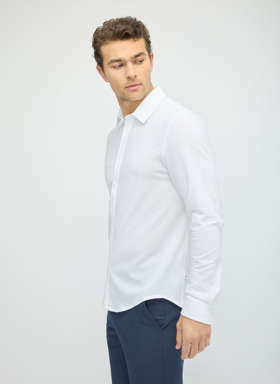City Tech Long Sleeve Slim Fit Textured Shirt