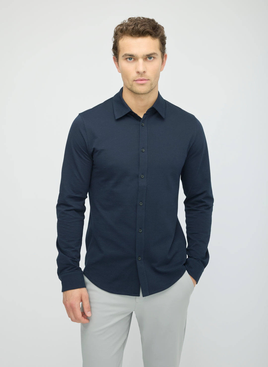 City Tech Long Sleeve Slim Fit Textured Shirt