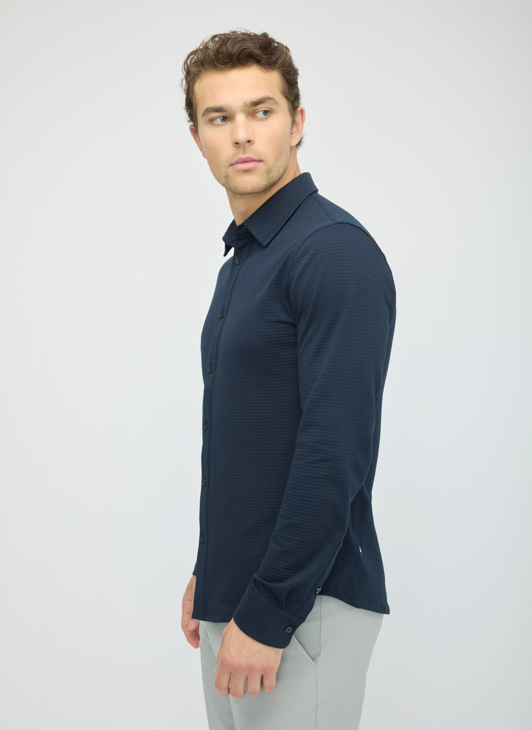 City Tech Long Sleeve Slim Fit Textured Shirt