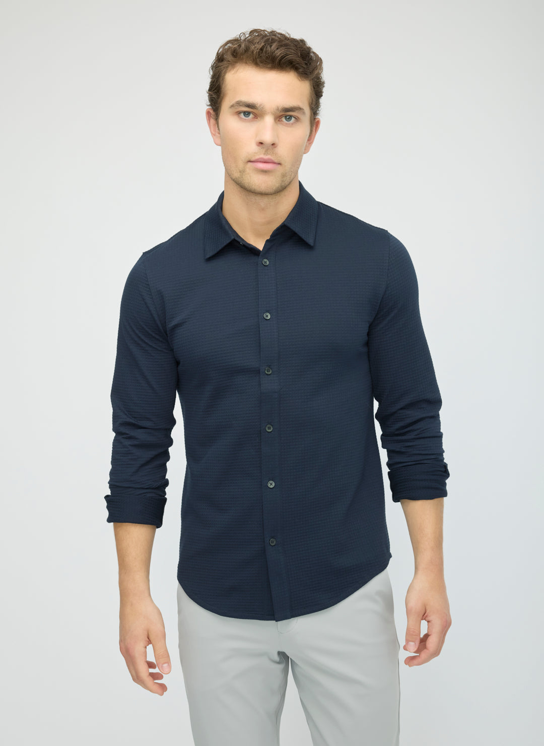 City Tech Long Sleeve Slim Fit Textured Shirt