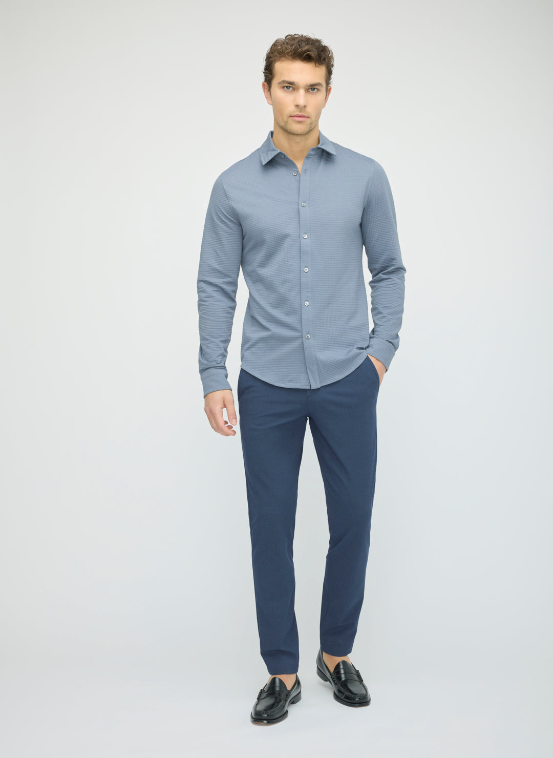 City Tech Long Sleeve Slim Fit Textured Shirt