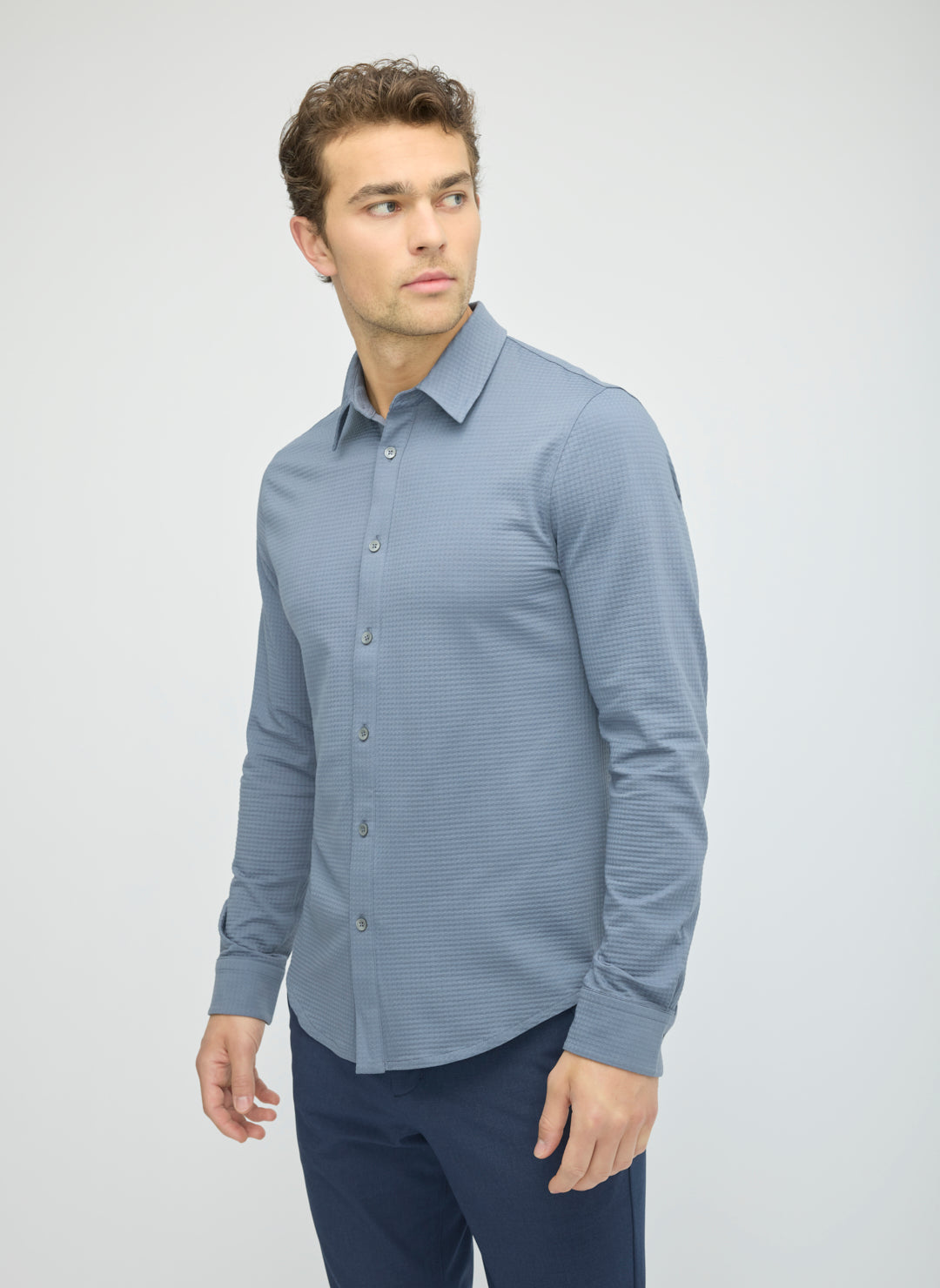 City Tech Long Sleeve Slim Fit Textured Shirt