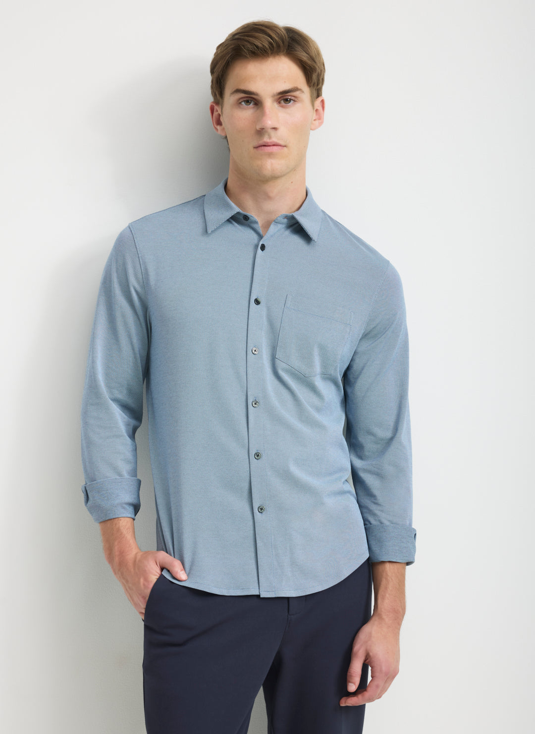 KMT10392CityTechClassicFitShirtBirdseyeShirtNavyBirdseye_075