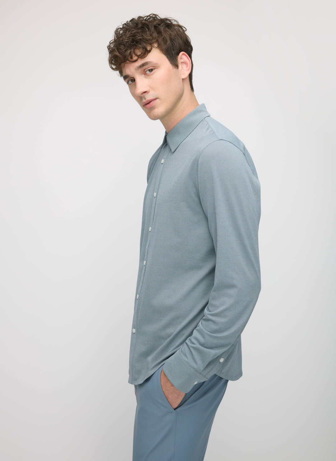 City Tech Slim Fit Birdseye Shirt