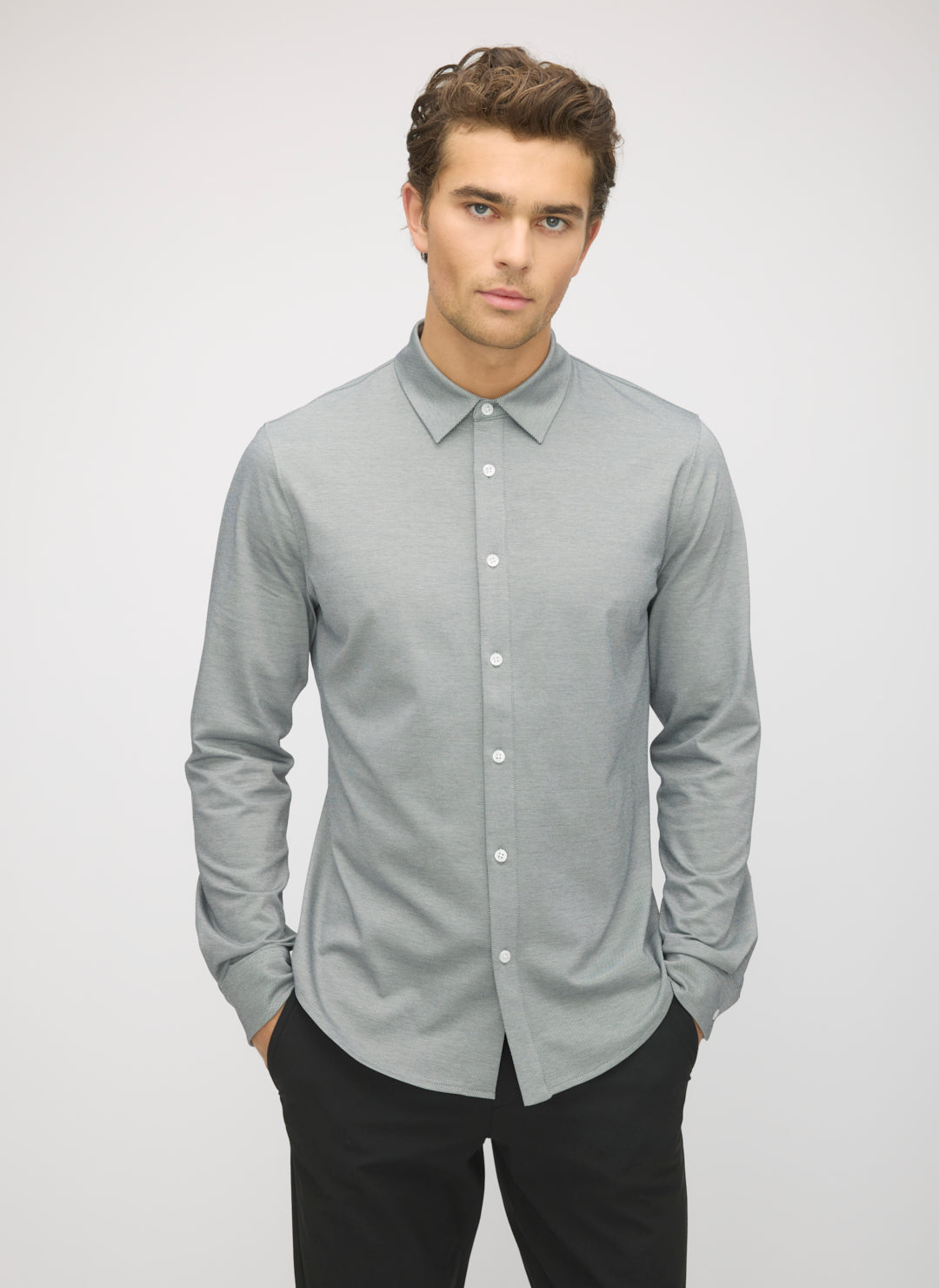 City Tech Slim Fit Birdseye Shirt