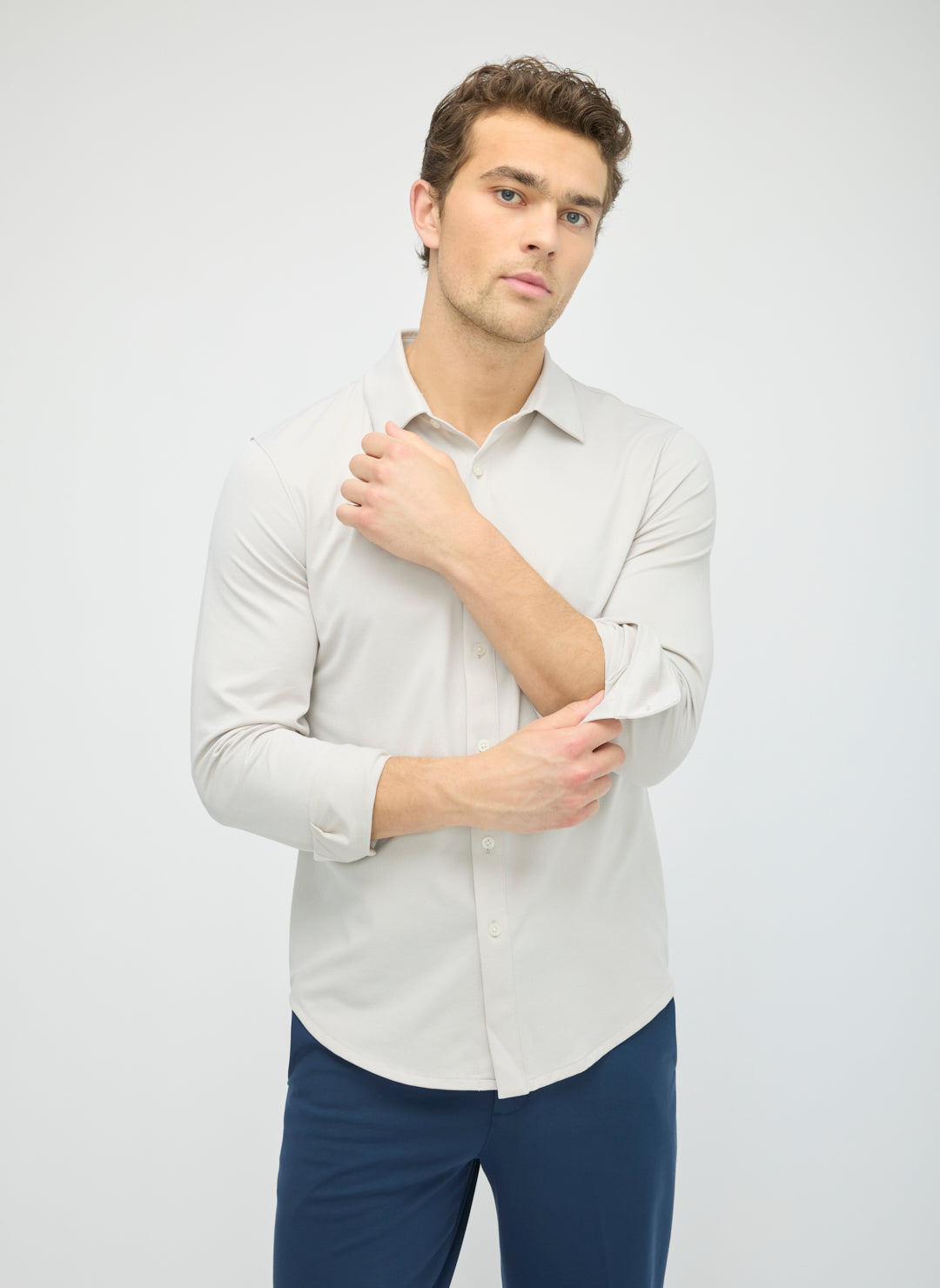 City Tech Slim Fit Birdseye Shirt
