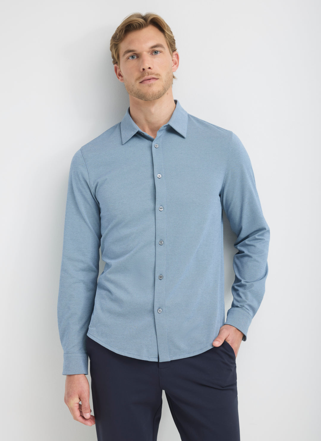 City Tech Slim Fit Birdseye Shirt