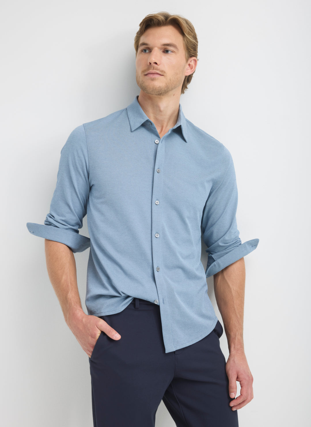 City Tech Slim Fit Birdseye Shirt