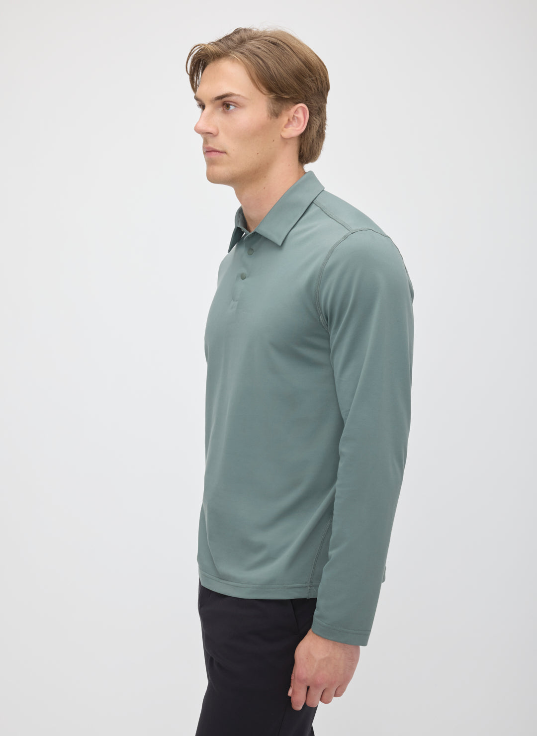 KMT10407CityTechLongSleevePoloBirdseyeSpruceGreenBirdseye_060