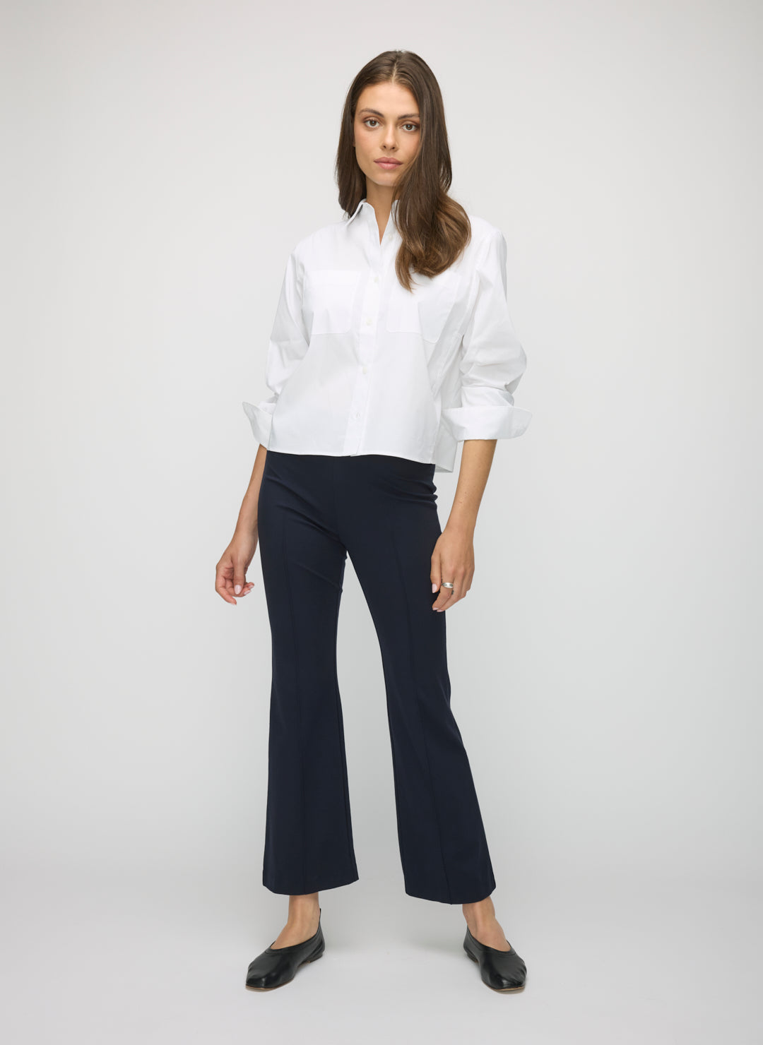 Kit and Ace Serenity Flared Pull On Pants Dark Navy - Size S Kit and Ace Serenity Flared Pull On Pants Dark Navy - Size S