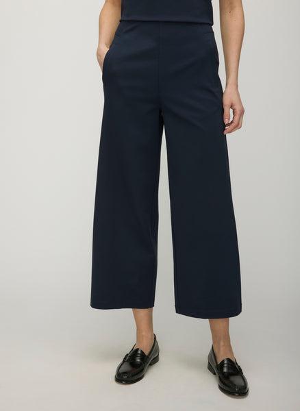 KHOKI　\"Wide-leg cropped pants 　col.Navy Beverly Navy Cropped Wide-Leg Pants for Women – Classic Six