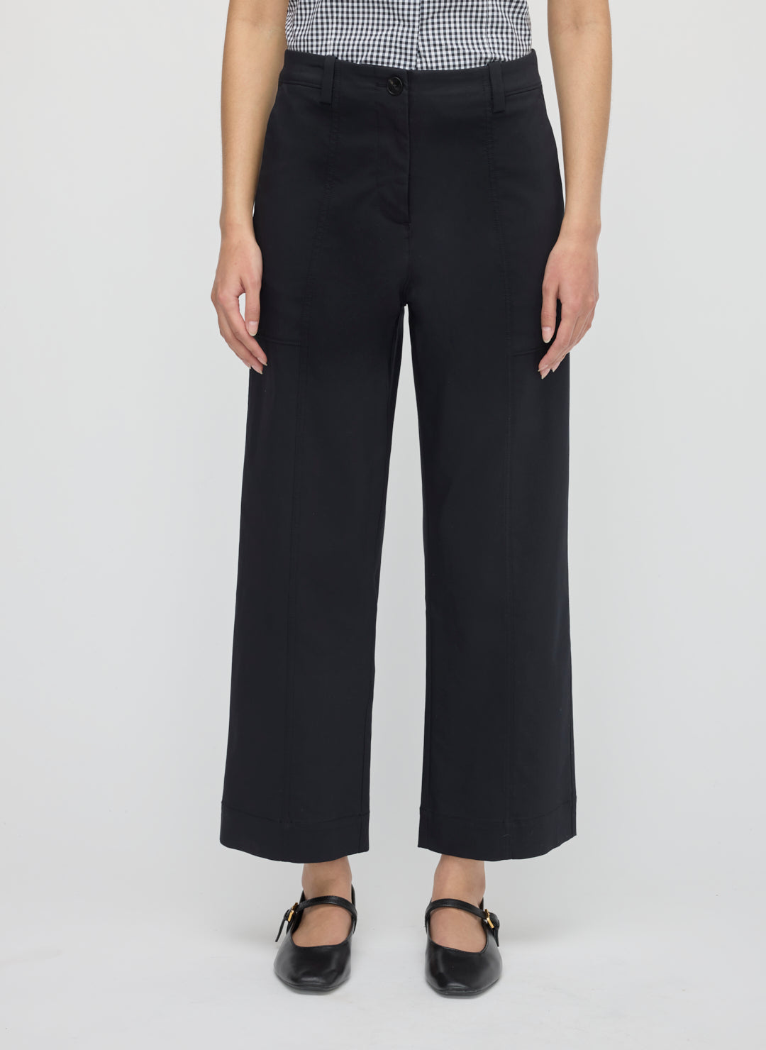 Colette Cropped Wide Leg Twill Pants