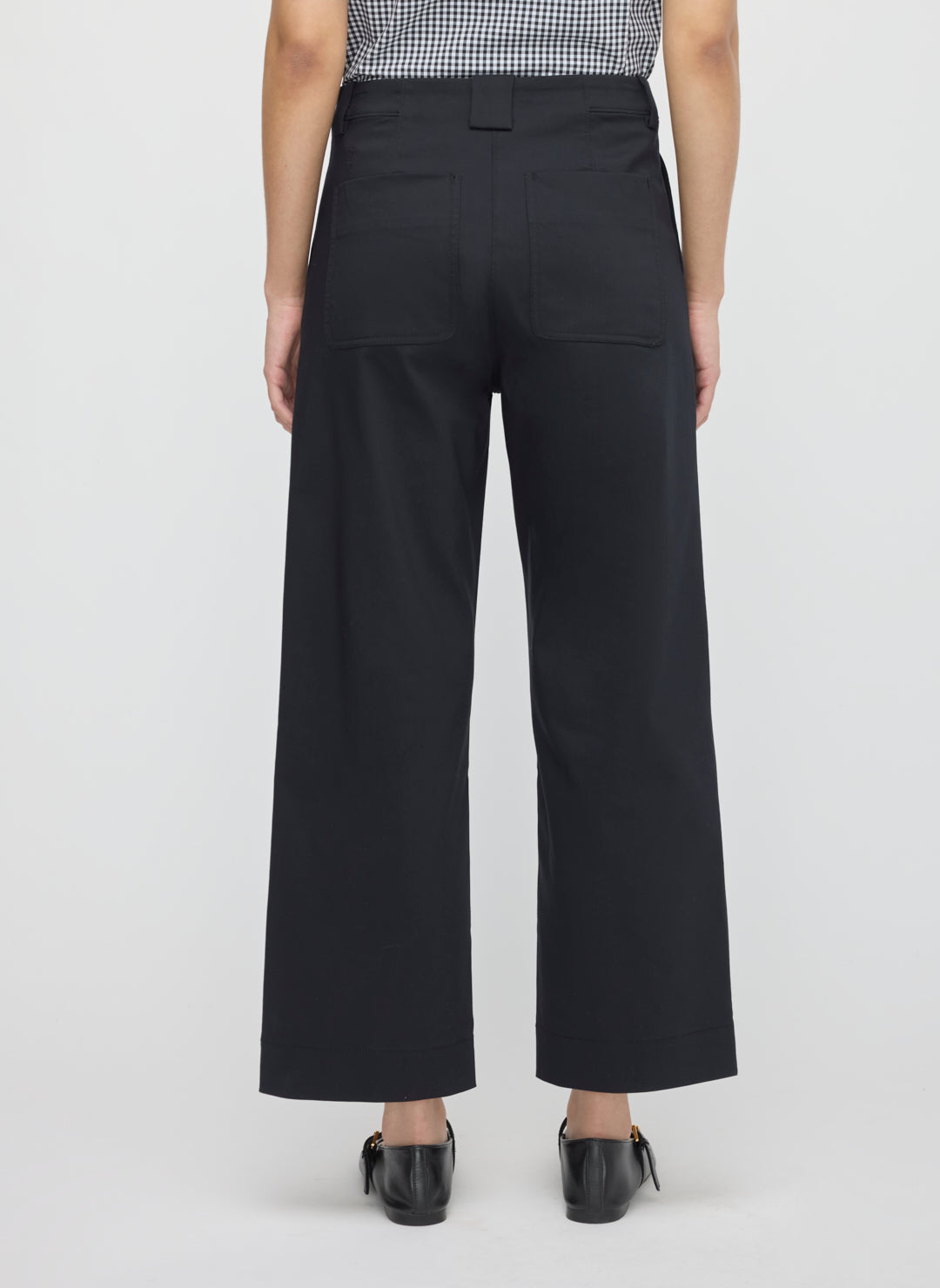 Colette Cropped Wide Leg Twill Pants