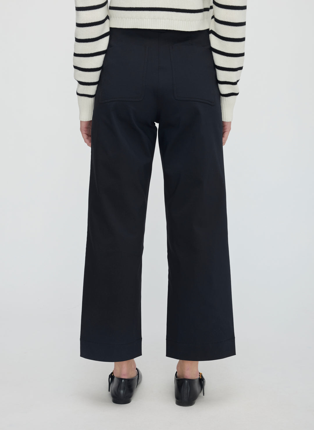 Colette Cropped Wide Leg Twill Pants