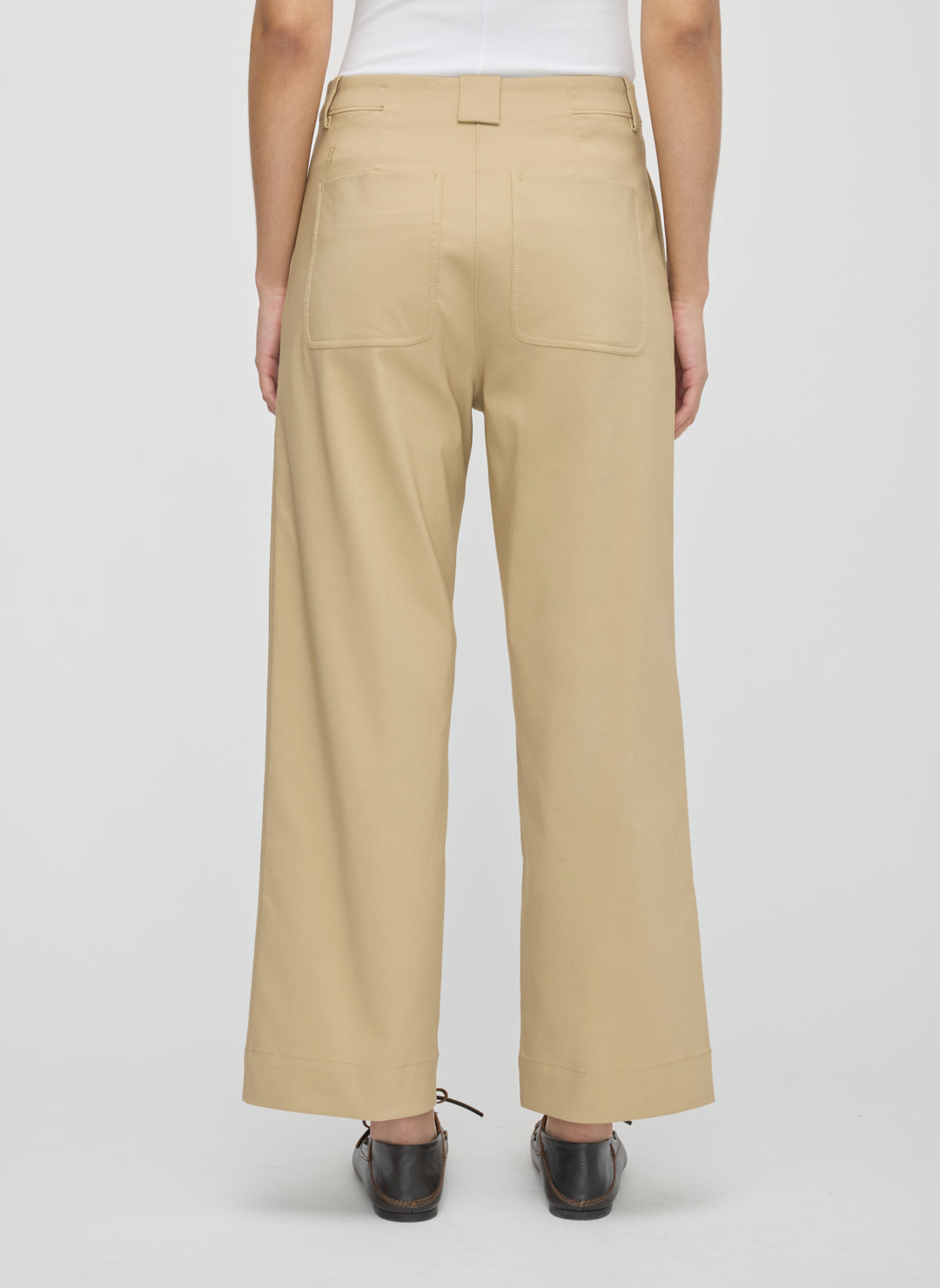 Colette Cropped Wide Leg Twill Pants