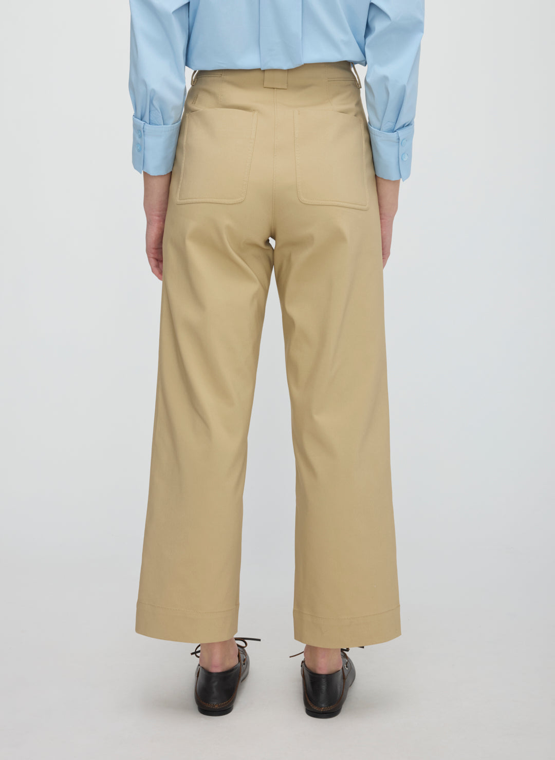 Colette Cropped Wide Leg Twill Pants