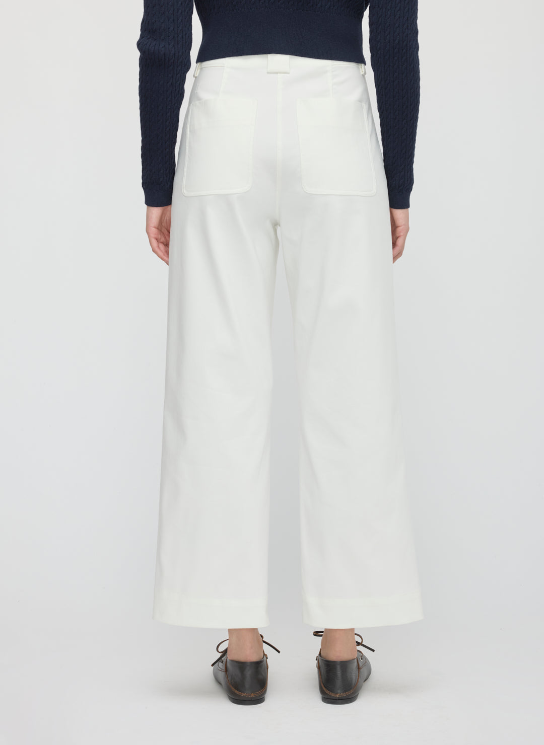 Colette Cropped Wide Leg Twill Pants
