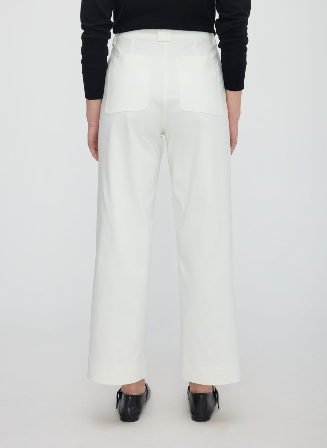 Colette Cropped Wide Leg Twill Pants