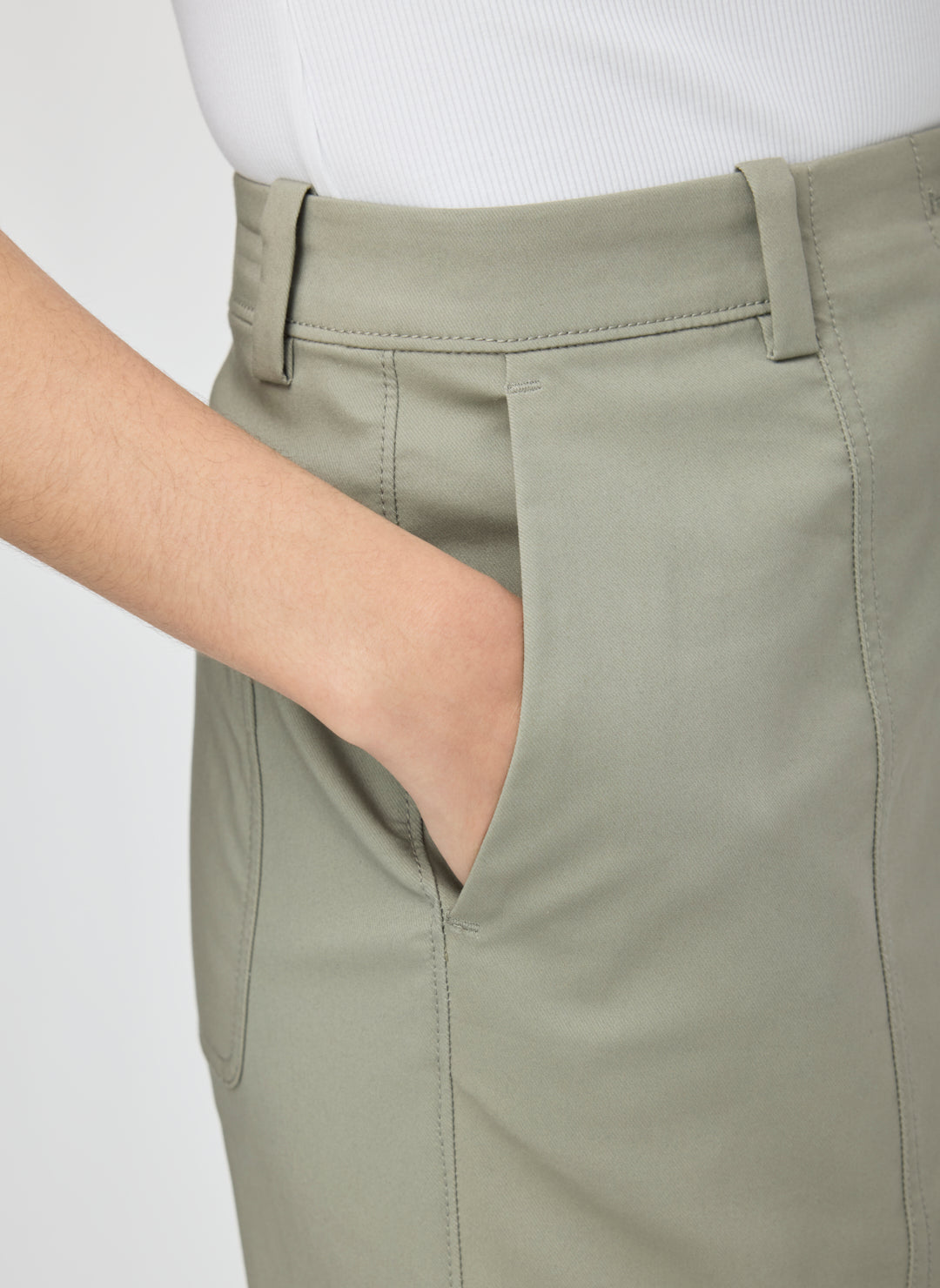 Colette Cropped Wide Leg Twill Pants