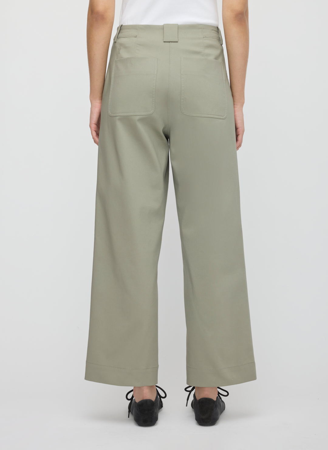 Colette Cropped Wide Leg Twill Pants