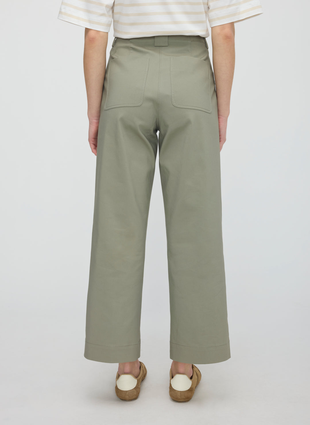 Colette Cropped Wide Leg Twill Pants