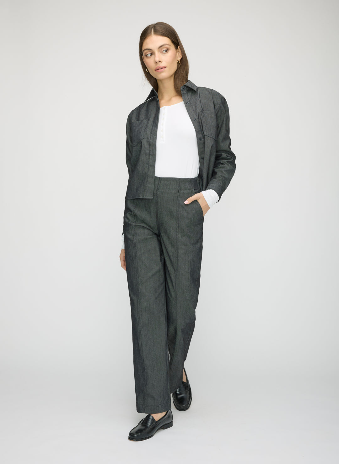 Adira Wide Leg Denim Pants