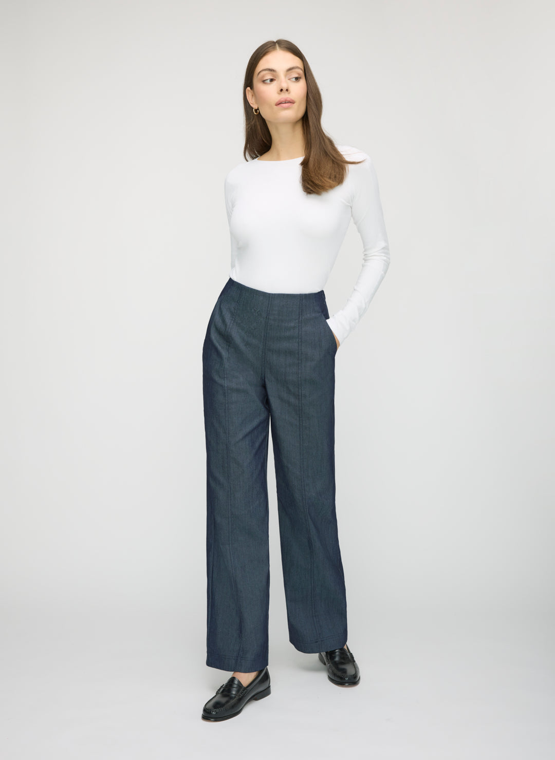 Adira Wide Leg Denim Pants