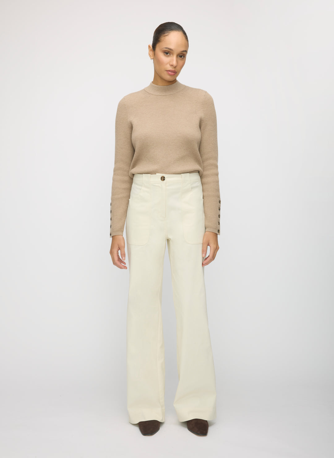 Colette Wide Leg Twill Pants