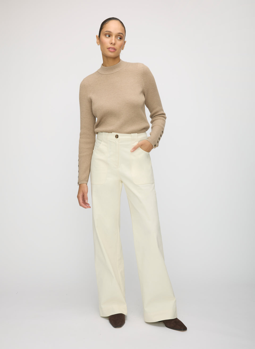 Colette Wide Leg Twill Pants