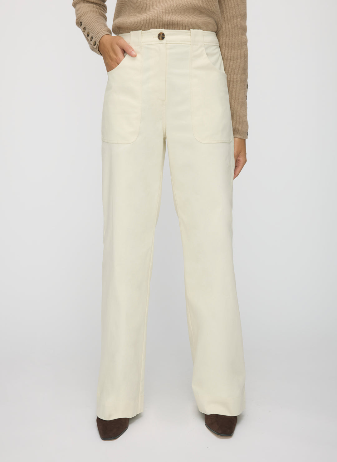 Colette Wide Leg Twill Pants