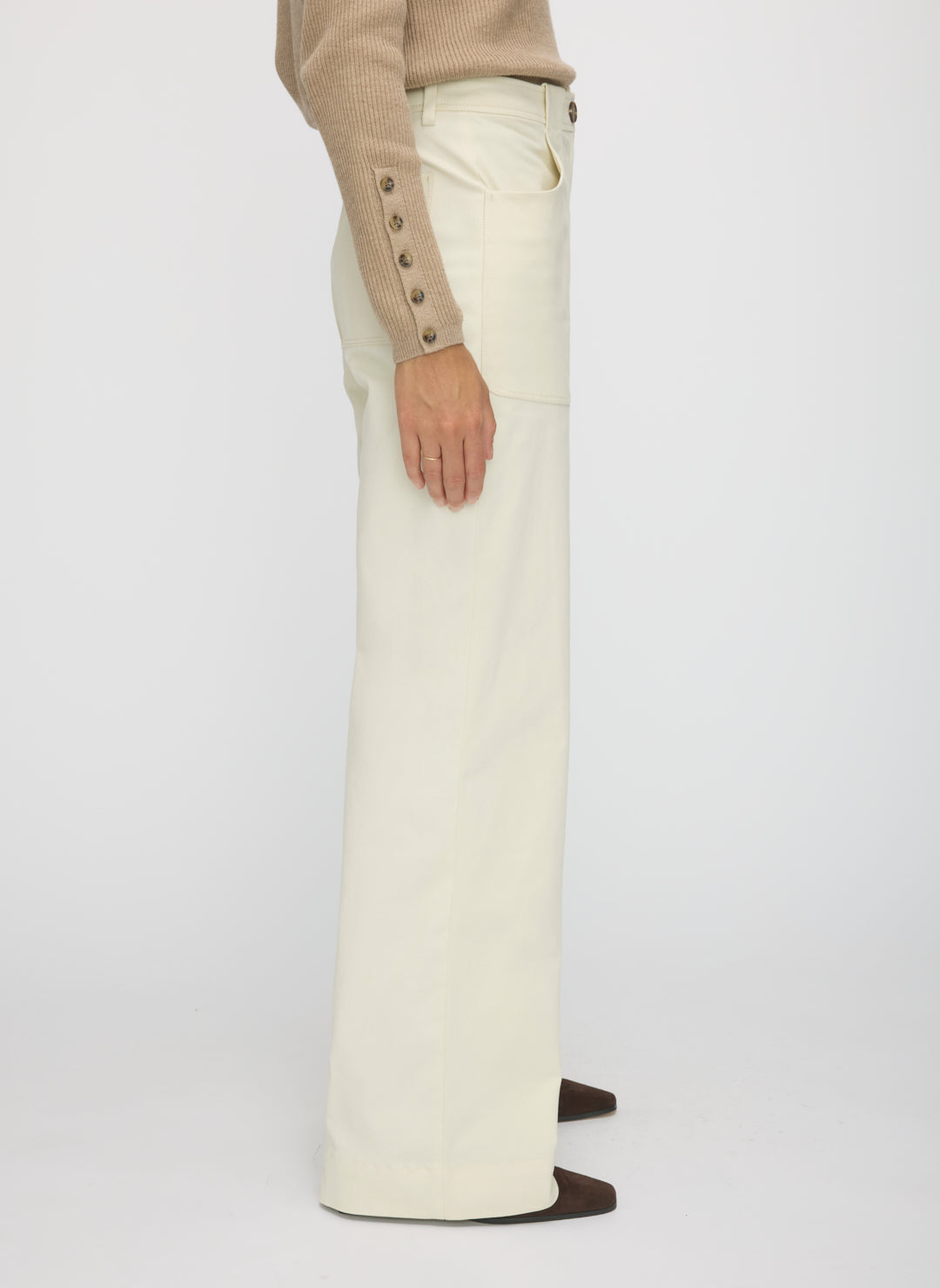 Colette Wide Leg Twill Pants