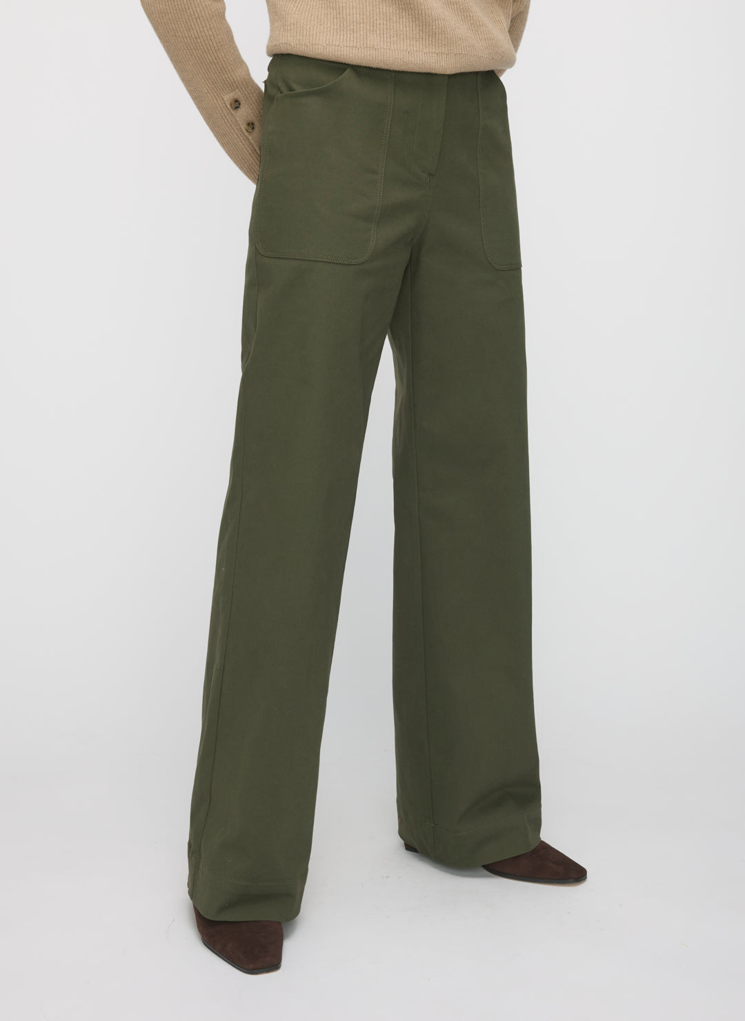 Colette Wide Leg Twill Pants