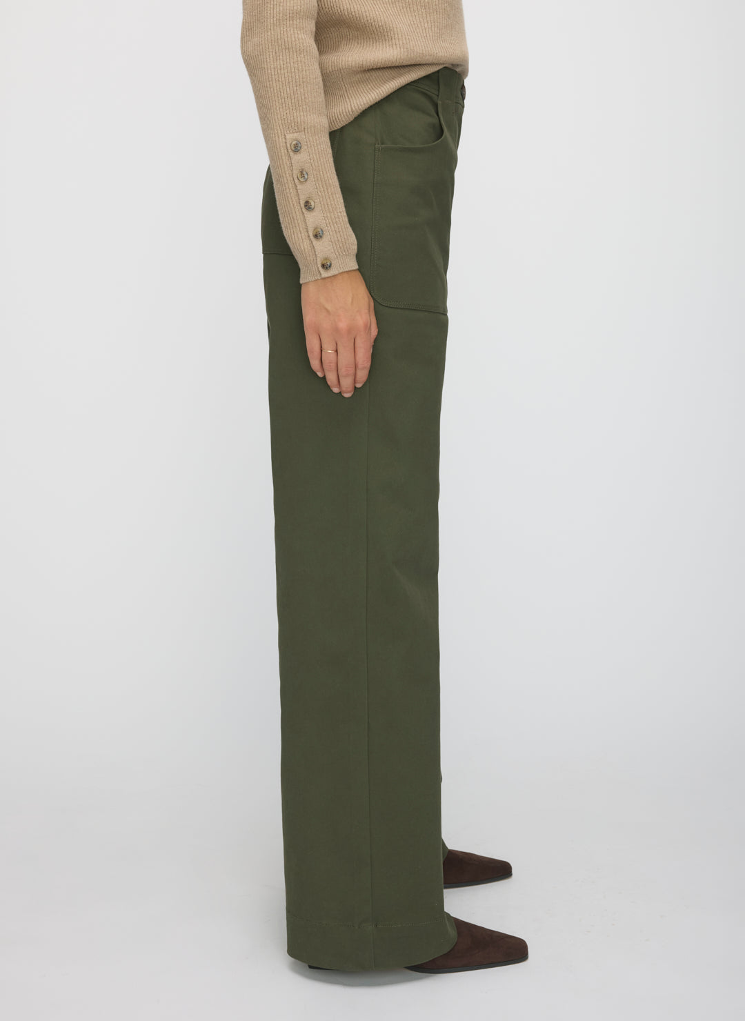 Colette Wide Leg Twill Pants