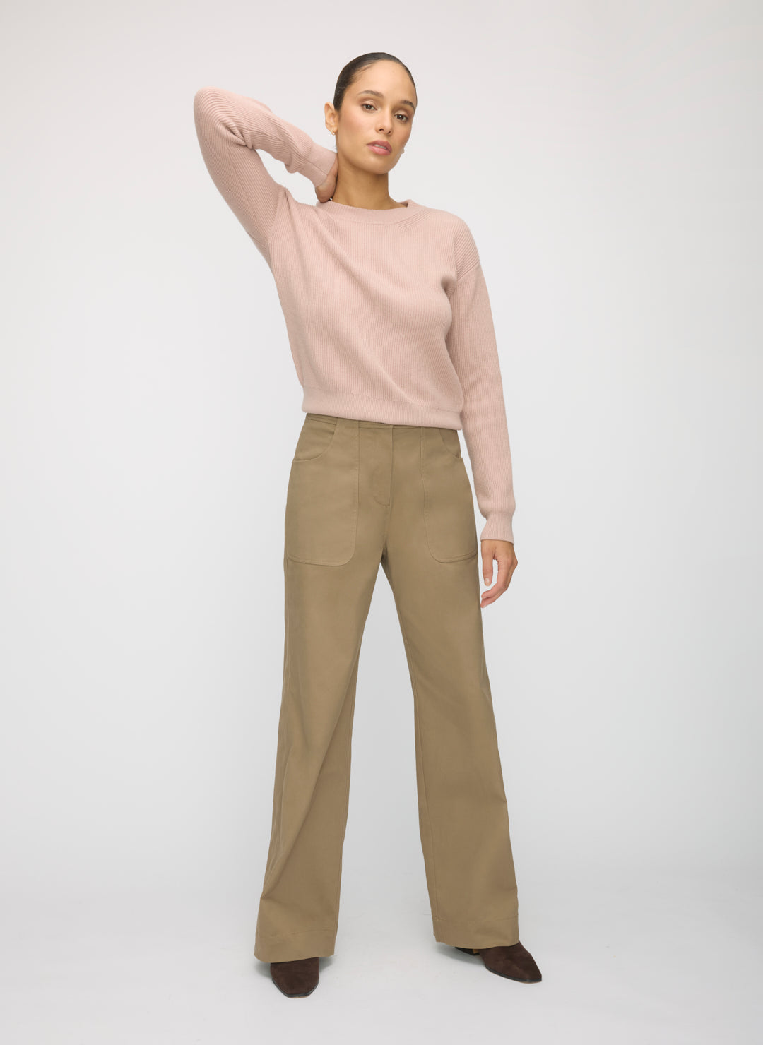 Colette Wide Leg Twill Pants