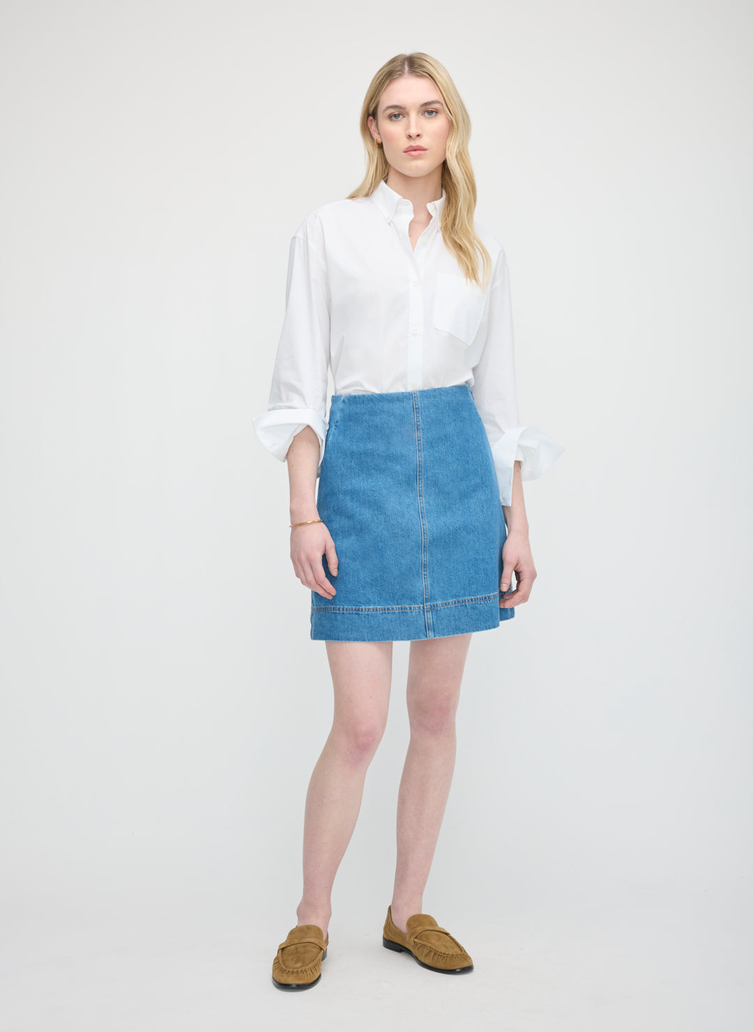 Kit Cotton True Indigo Midi Skirt