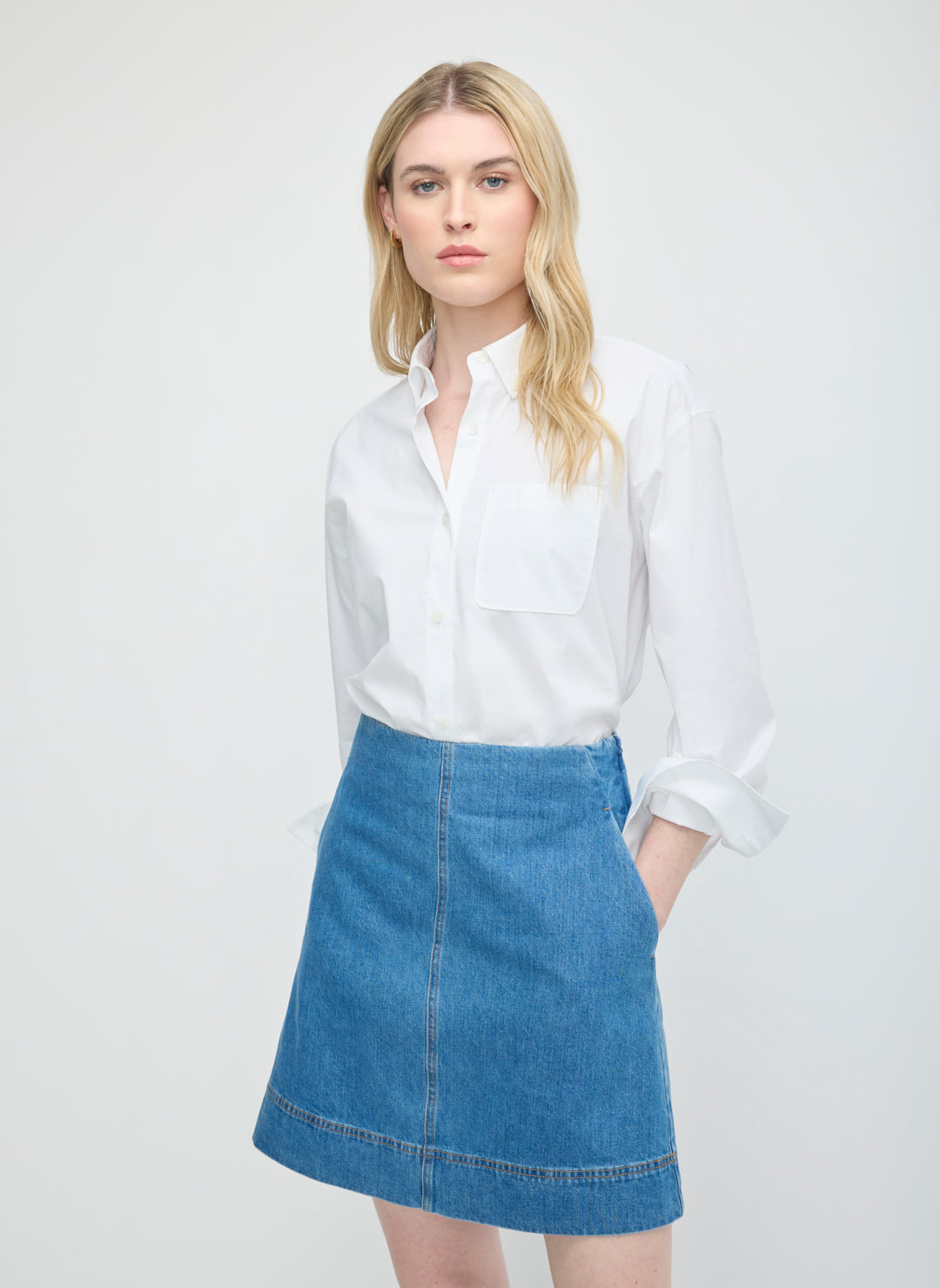 Kit Cotton True Indigo Midi Skirt