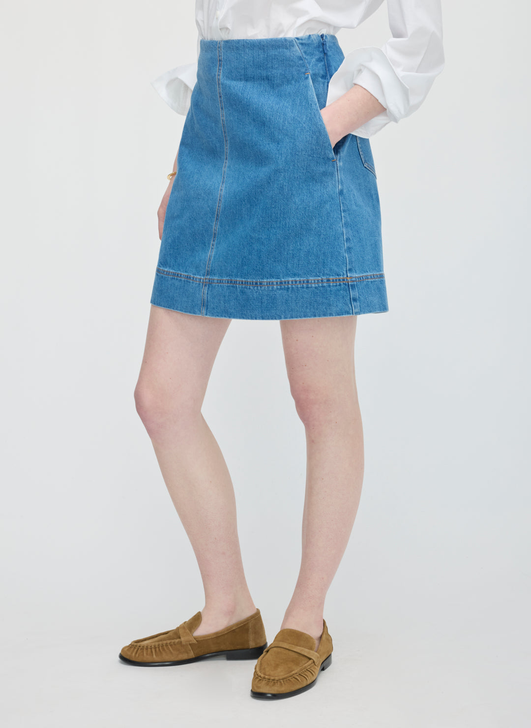 Kit Cotton True Indigo Midi Skirt
