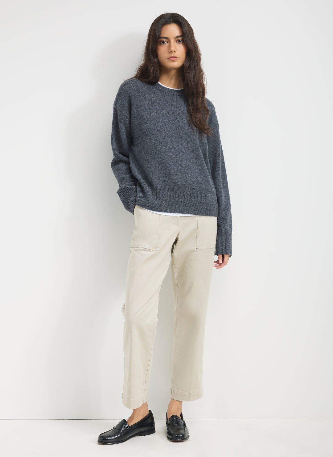 Twill Ease Straight Leg Pant