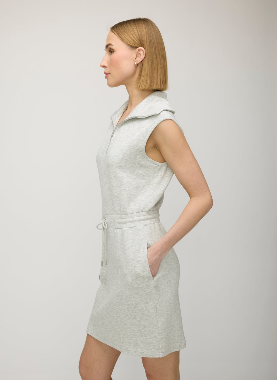 S oneshoulder shirt knit dress グレー S oneshoulder shirt knit dress グレー Nicole Knit Dress