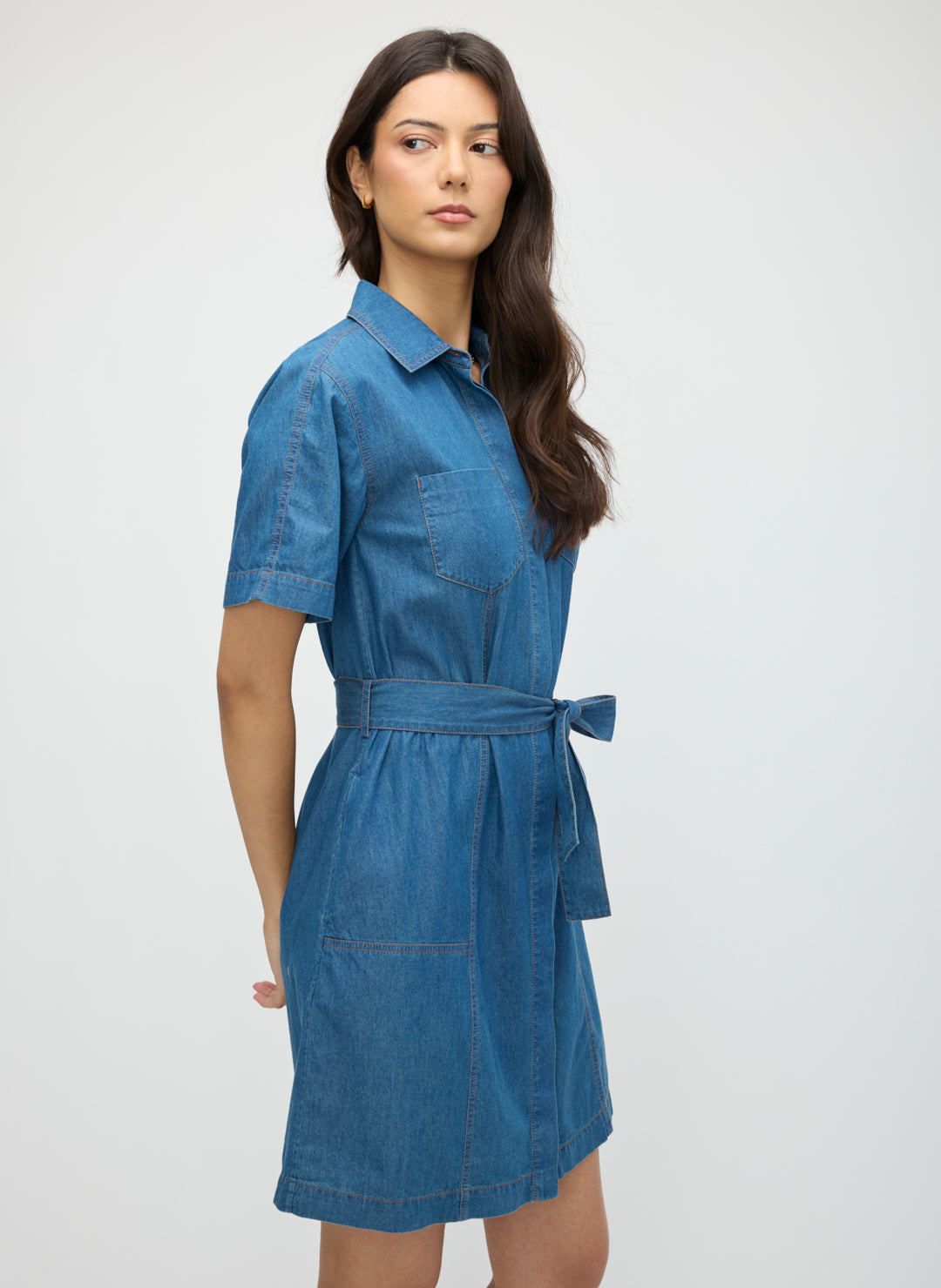 IndiFlow Denim Shortsleeve Shirt Dress