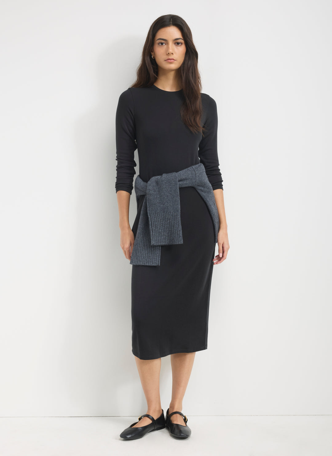 KWD10247DevonLongsleeveMidiDressBlack_002