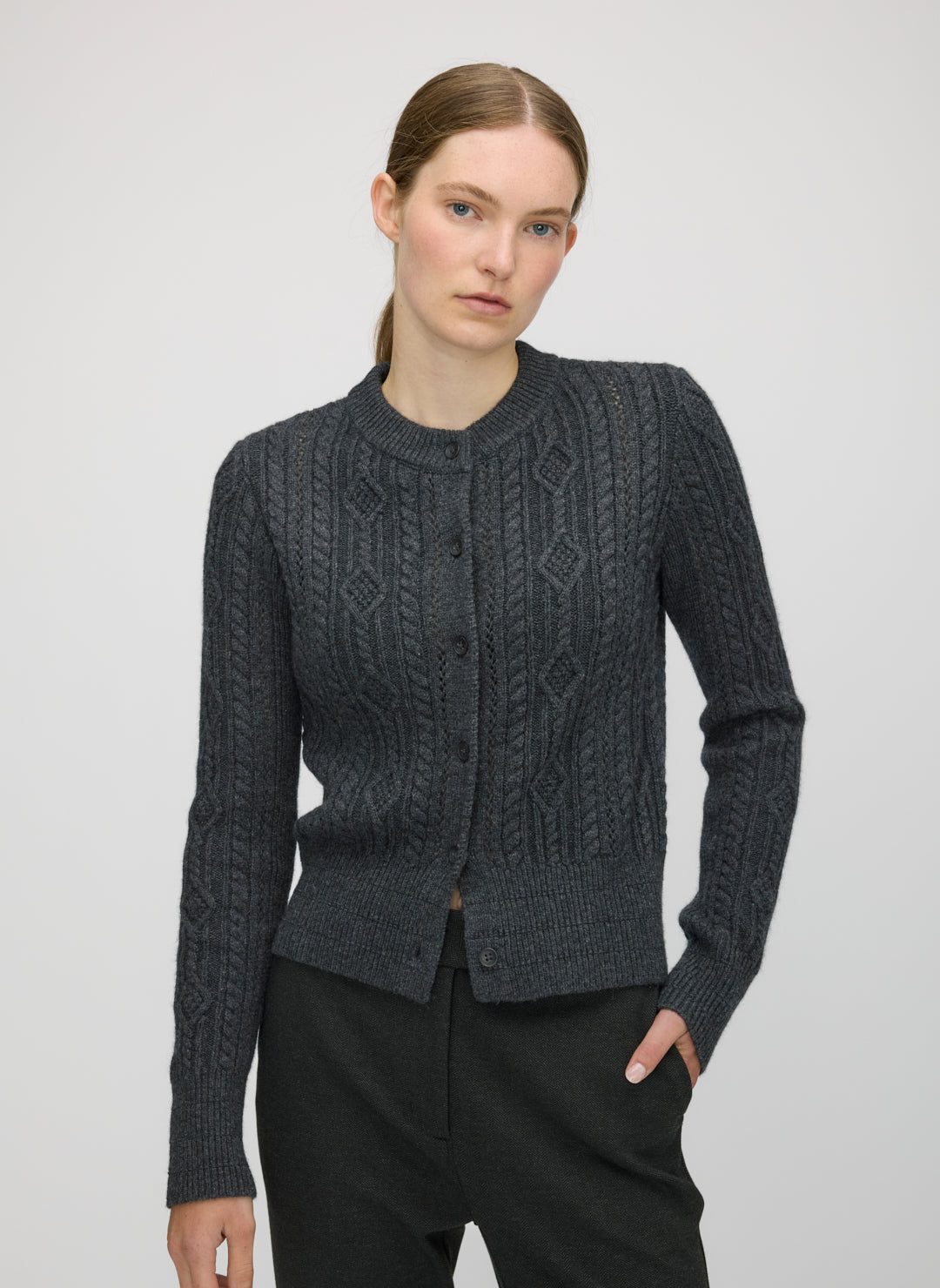 Willa Cashmere Cableknit Cardigan