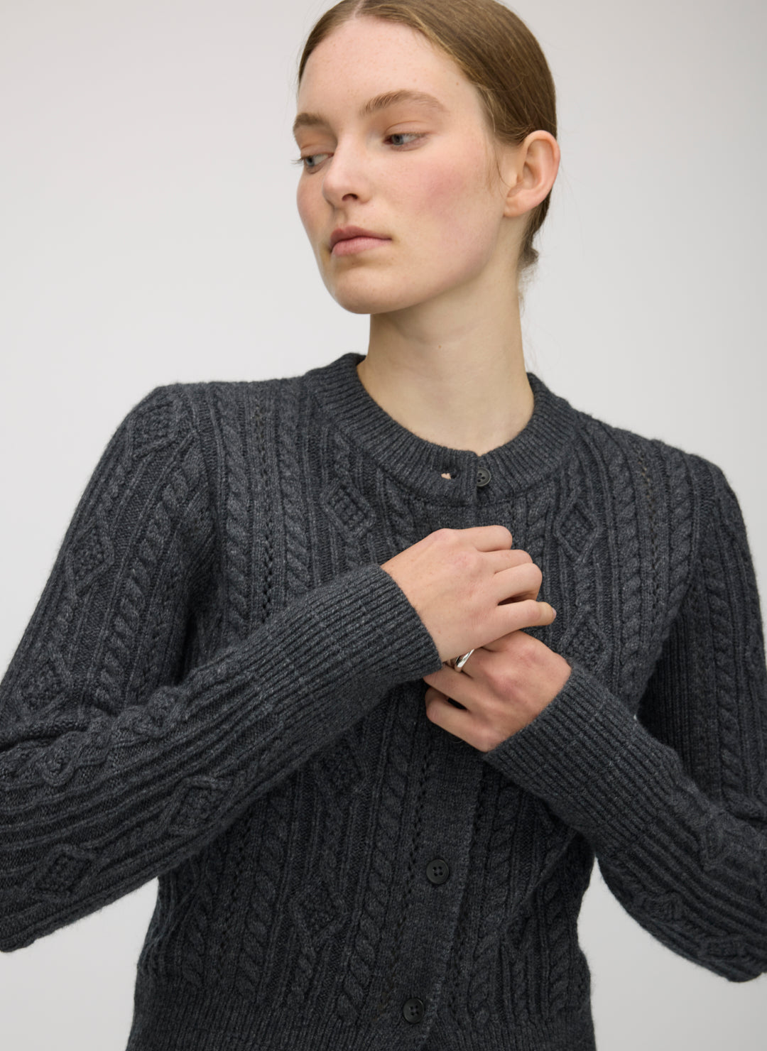 Willa Cashmere Cableknit Cardigan