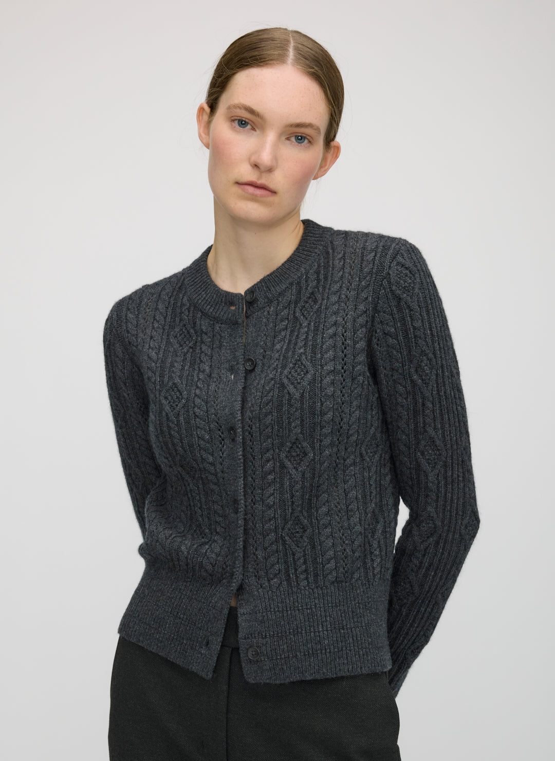 Willa Cashmere Cableknit Cardigan