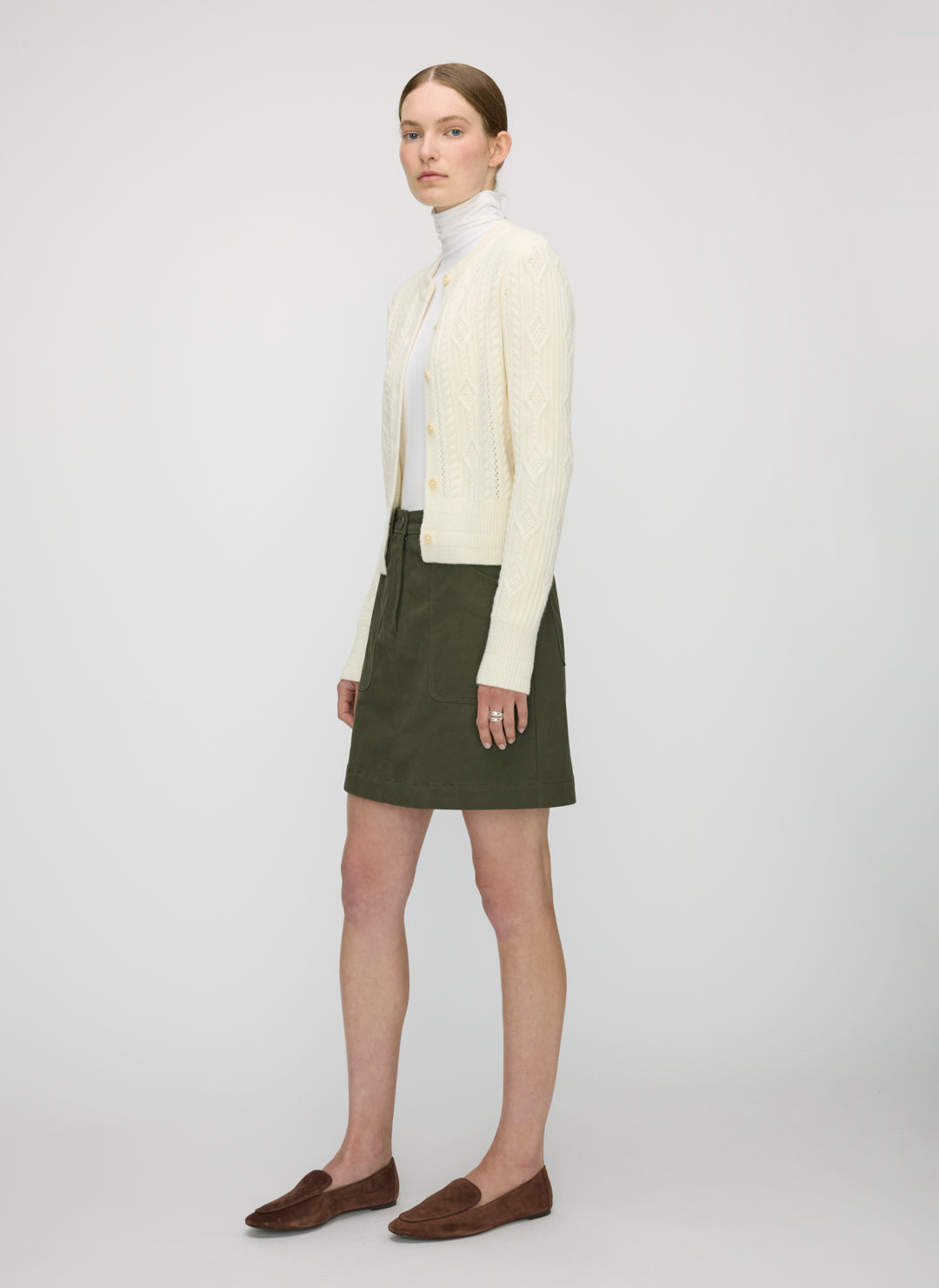 Willa Cashmere Cableknit Cardigan